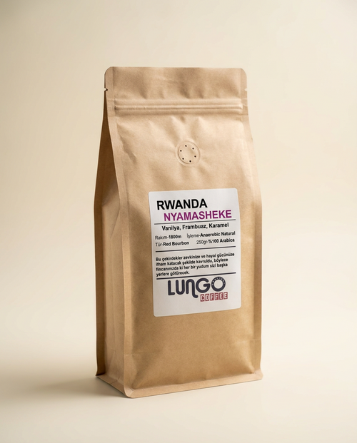 Rwanda Nyamasheke taze kavrulmuş specialty kahve paketi, 250g ve 1kg seçenekleri